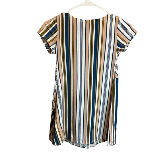 5 for $25🔥Girls Size 8 Smile You Are Beautiful Striped Tunic Blouse - Picture 2 of 6